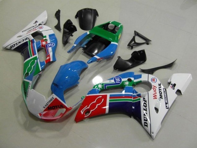 1998-2002 Blue White Green Red Wudy Motul Dunlop Yamaha YZF R6 Bike Fairings Canada 1998-2002 Blue White Green Red Wudy Motul Dunlop Yamaha YZF R6 Bike Fairings Canada