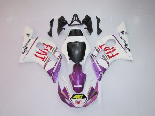 1998-2002 White Purple Fiat 46 Yamaha YZF R6 Motor Fairings Canada 1998-2002 White Purple Fiat 46 Yamaha YZF R6 Motor Fairings Canada