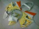 2000-2002 White Yellow Flame Kawasaki ZX6R Bike Fairings Canada 2000-2002 White Yellow Flame Kawasaki ZX6R Bike Fairings Canada