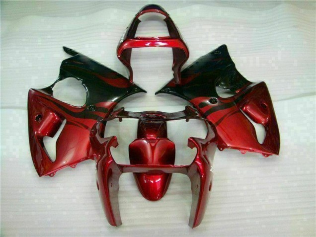 2000-2002 Red Black Kawasaki ZX6R Bike Fairing Kit Canada