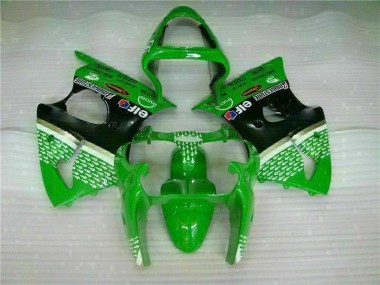 2000-2002 Kawasaki Ninja ZX6R Motorcycle Fairings MF1898 - Green Black Canada