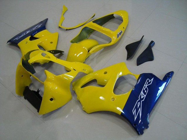 2000-2002 Yellow Blue Kawasaki ZX6R Moto Fairings Canada 2000-2002 Yellow Blue Kawasaki ZX6R Moto Fairings Canada