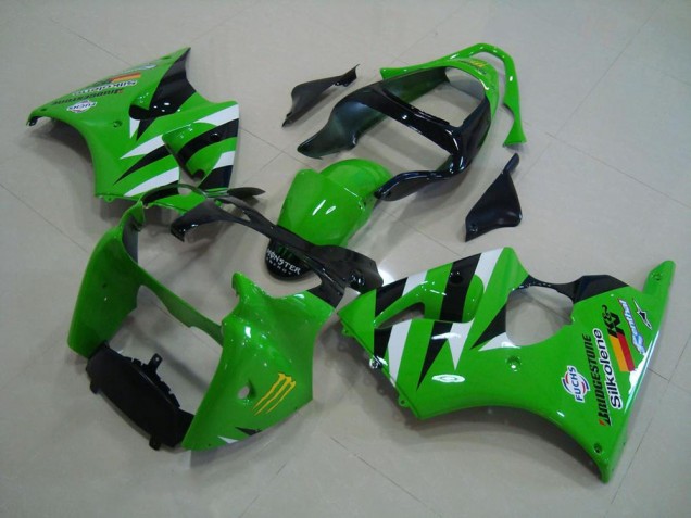 2000-2002 Green Black Kawasaki ZX6R Motor Fairings Canada 2000-2002 Green Black Kawasaki ZX6R Motor Fairings Canada
