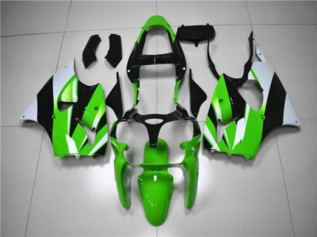 2000-2002 Green White Black Kawasaki ZX6R Bike Fairing Kit Canada 2000-2002 Green White Black Kawasaki ZX6R Bike Fairing Kit Canada