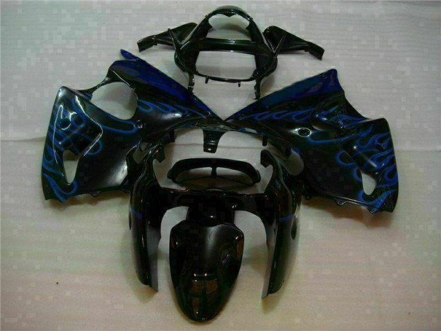 2000-2002 Black with Blue Flame Kawasaki ZX6R Motorbike Fairings Canada