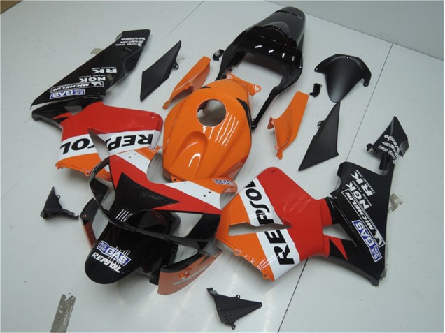 2003-2004 Orange Red Black Repsol Honda CBR600RR Motor Bike Fairings Canada