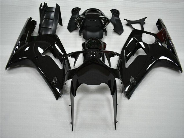 2003-2004 Glossy Black Kawasaki ZX6R Moto Fairings Canada