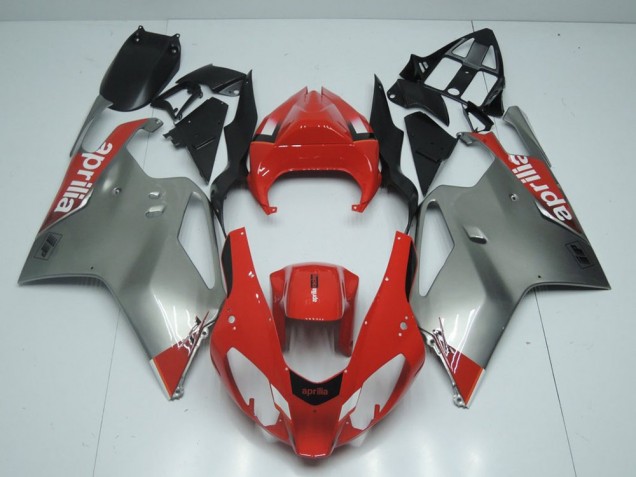 2003-2006 Silver and Red Aprilia RSV1000 Motorbike Fairing Kits Canada 2003-2006 Silver and Red Aprilia RSV1000 Motorbike Fairing Kits Canada