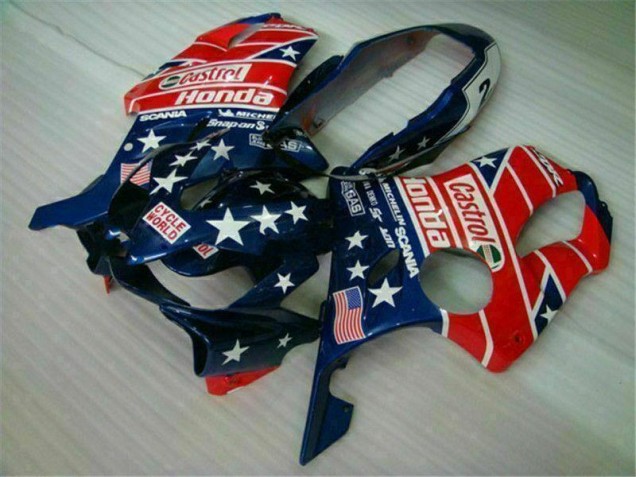 2004-2007 Blue Red Castrol Cycle World Honda CBR600 F4i Motorcycle Fairings Canada 2004-2007 Blue Red Castrol Cycle World Honda CBR600 F4i Motorcycle Fairings Canada