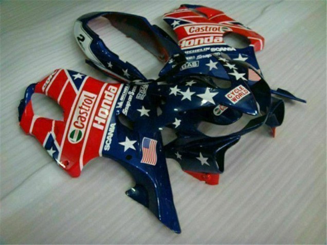 2004-2007 Blue Red Castrol Cycle World Honda CBR600 F4i Motorcycle Fairings Canada 2004-2007 Blue Red Castrol Cycle World Honda CBR600 F4i Motorcycle Fairings Canada