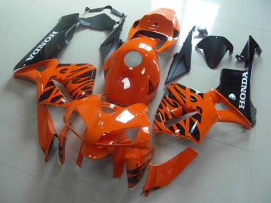 2005-2006 Orange Black Flame Honda CBR600RR Replacement Motorcycle Fairings Canada