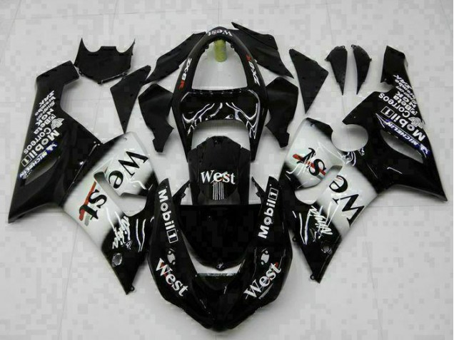2005-2006 Black Kawasaki ZX6R Bike Fairings Canada