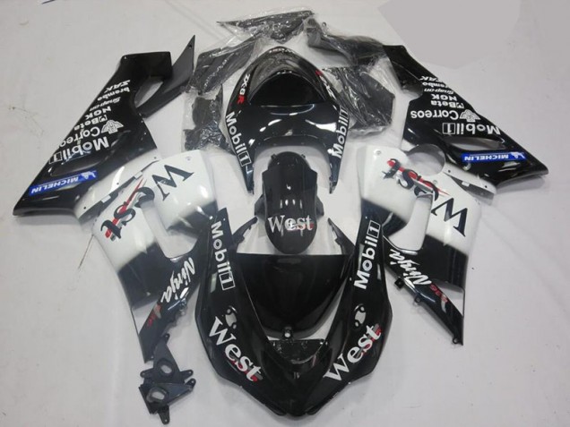 2005-2006 White Black Kawasaki ZX6R Motorcycle Fairing Canada