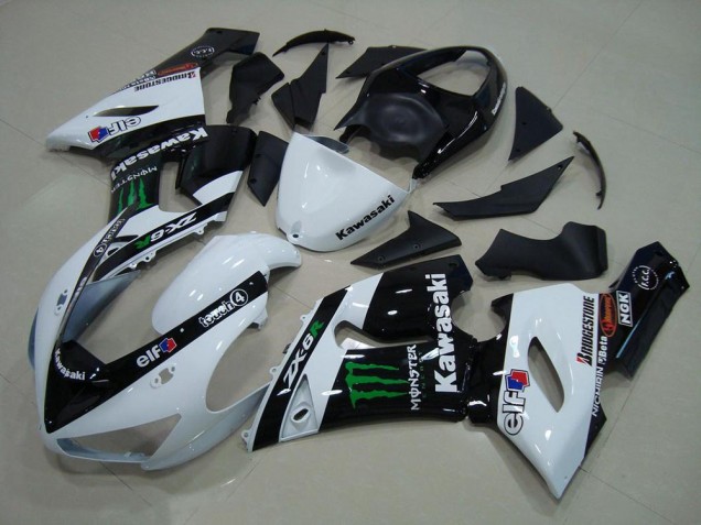 2005-2006 White Monster Kawasaki ZX6R Motor Bike Fairings Canada