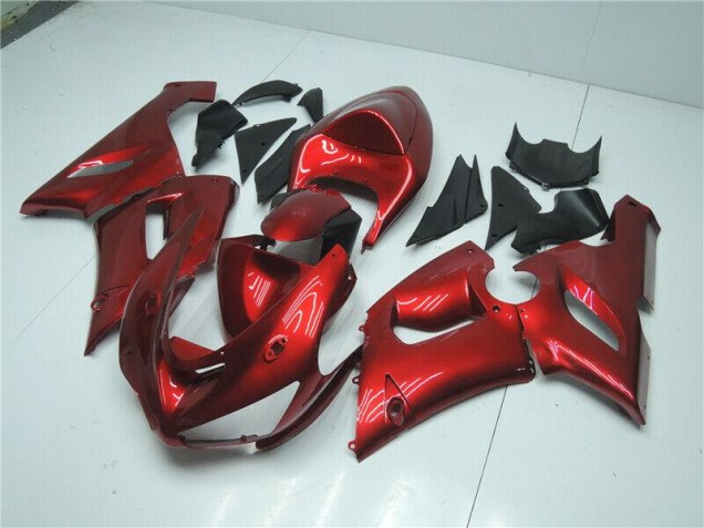 2005-2006 Candy Red Kawasaki ZX6R Motorcycle Fairing Kits Canada