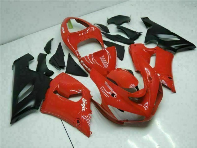 2005-2006 Red Kawasaki ZX6R Bike Fairing Kit Canada