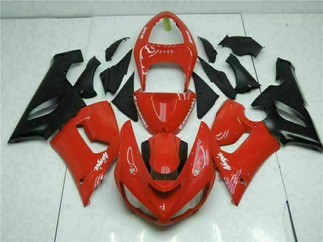 2005-2006 Red Kawasaki ZX6R Bike Fairing Kit Canada
