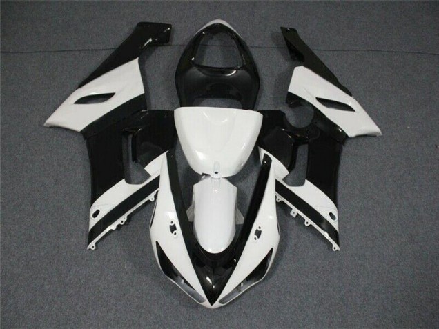 2005-2006 Black White Kawasaki ZX6R Motorcycle Replacement Fairings Canada