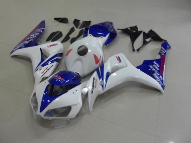 2006-2007 Pearl White Blue Honda CBR1000RR Motorcycle Fairings Kits Canada