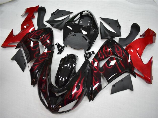 2006-2007 Red Flame Kawasaki ZX10R Motorcycle Fairings Kit Canada 2006-2007 Red Flame Kawasaki ZX10R Motorcycle Fairings Kit Canada