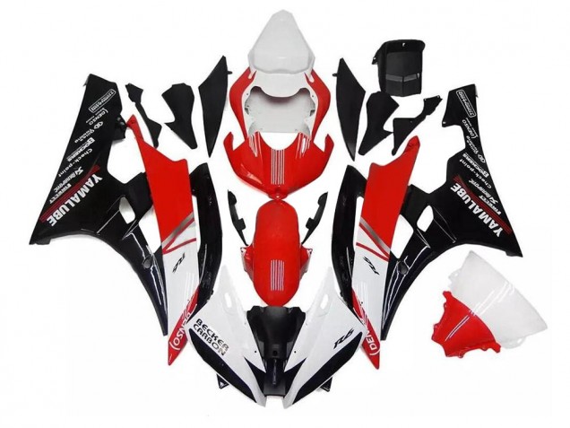 2006-2007 White Red Black Yamaha YZF R6 Replacement Fairings Canada 2006-2007 White Red Black Yamaha YZF R6 Replacement Fairings Canada