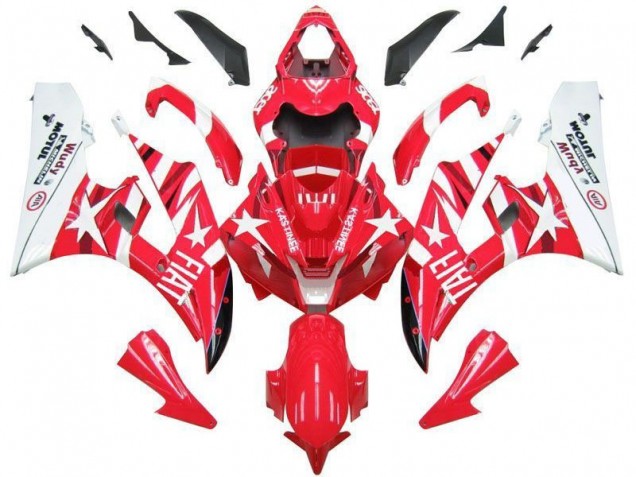 2006-2007 Red White Star Fiat Yamaha YZF R6 Motorbike Fairings Canada
