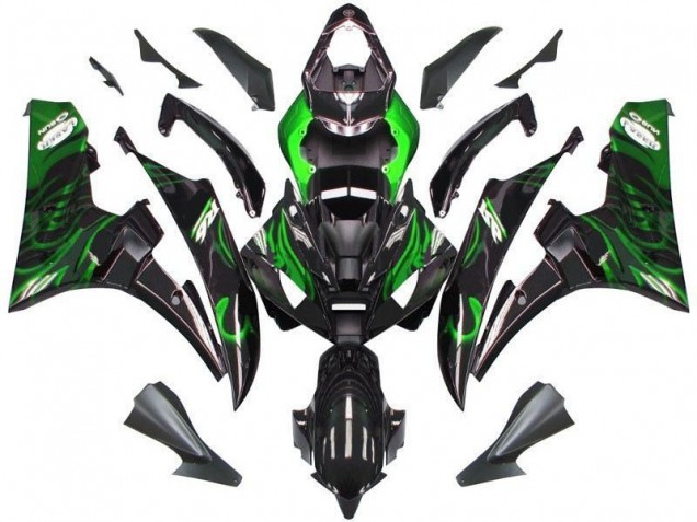 2006-2007 Black Green Flame Yamaha YZF R6 Bike Fairing Kit Canada 2006-2007 Black Green Flame Yamaha YZF R6 Bike Fairing Kit Canada