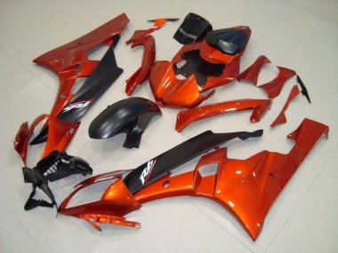 2006-2007 Orange Matte Black Yamaha YZF R6 Motorcycle Fairing Kits Canada