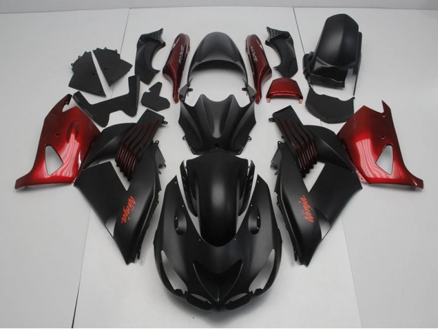 2006-2011 Matte Black and Red Kawasaki ZX14R ZZR1400 Motorcycle Fairing Kit Canada 2006-2011 Matte Black and Red Kawasaki ZX14R ZZR1400 Motorcycle Fairing Kit Canada