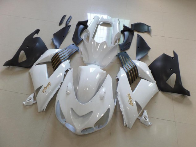 2006-2011 White and Matte Black Kawasaki ZX14R ZZR1400 Bike Fairings Canada 2006-2011 White and Matte Black Kawasaki ZX14R ZZR1400 Bike Fairings Canada