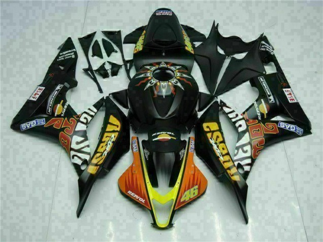 2007-2008 Black Yellow Repsol 46 Honda CBR600RR Motorcycle Bodywork Canada 2007-2008 Black Yellow Repsol 46 Honda CBR600RR Motorcycle Bodywork Canada