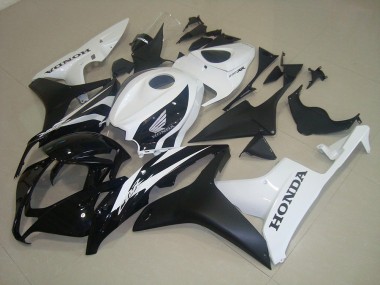 2007-2008 Matte Black White Honda CBR600RR Bike Fairing Kit Canada