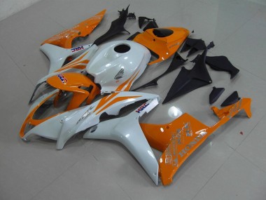 2007-2008 Pearl White Orange Honda CBR600RR Motorcylce Fairings Canada