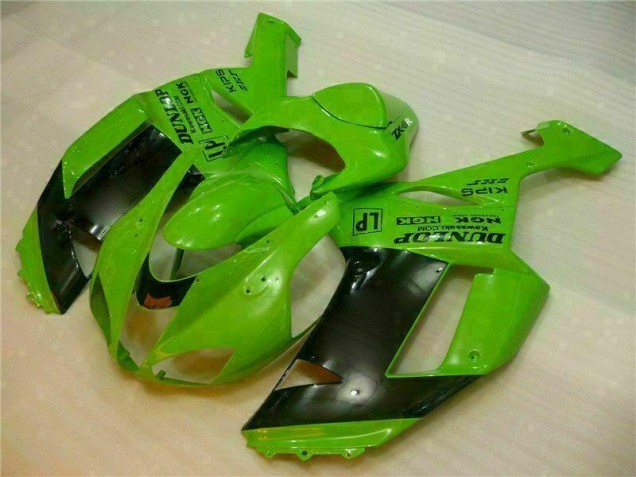 2007-2008 Green Black Dunlop Kawasaki ZX6R Motorbike Fairing Kits Canada