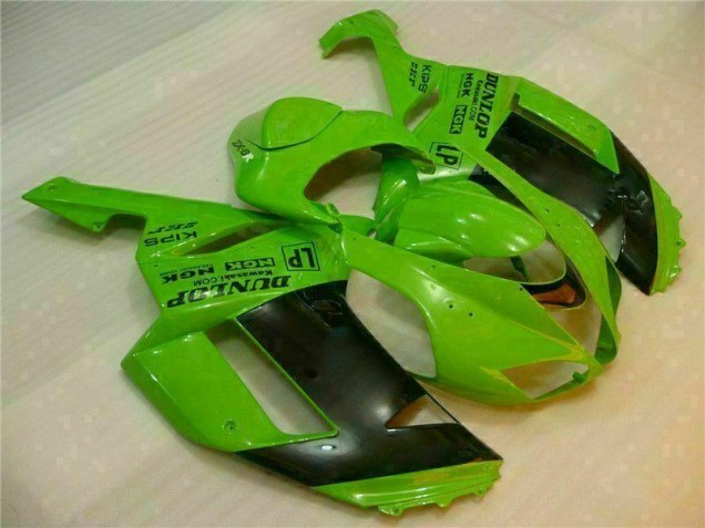 2007-2008 Green Black Dunlop Kawasaki ZX6R Motorbike Fairing Kits Canada