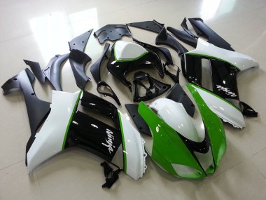 2007-2008 Green Black White Kawasaki ZX6R Motorcycle Fairing Kits Canada