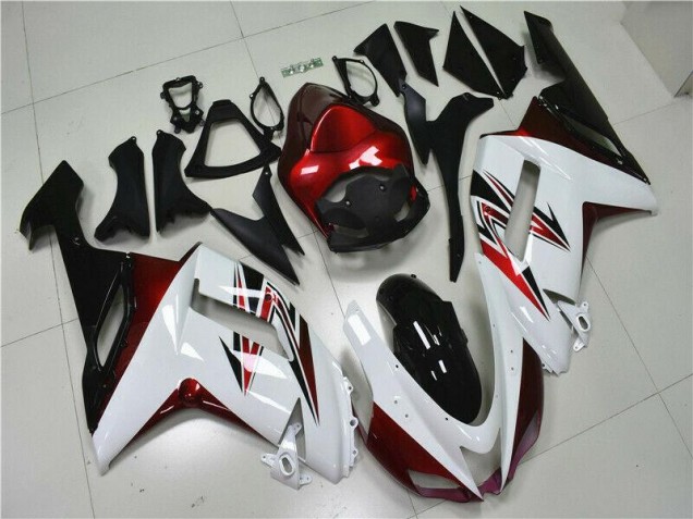 2007-2008 White Black Red Kawasaki ZX6R Motorbike Fairings Canada