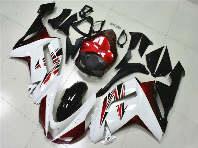2007-2008 White Black Red Kawasaki ZX6R Motorbike Fairings Canada