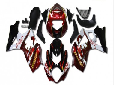 2007-2008 Red White Black Suzuki GSXR 1000 K7 Motorcycle Fairing Kit Canada