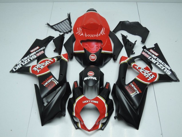 2007-2008 Matte Lucky Strike Suzuki GSXR 1000 K7 Motorcycle Bodywork Canada 2007-2008 Matte Lucky Strike Suzuki GSXR 1000 K7 Motorcycle Bodywork Canada