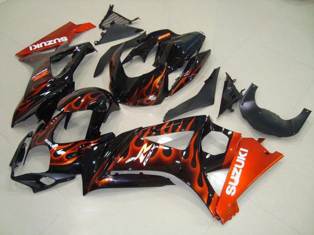 2007-2008 Orange Flame Suzuki GSXR 1000 K7 Motorbike Fairing Kits Canada