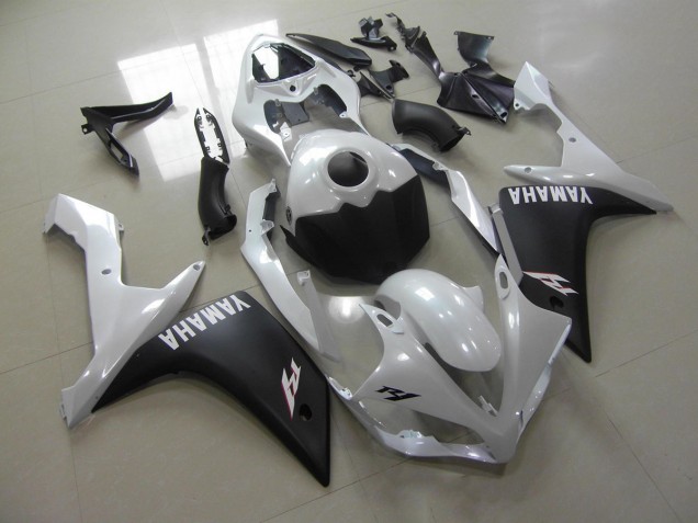 2007-2008 Pearl White Matte Black Yamaha YZF R1 Replacement Motorcycle Fairings Canada