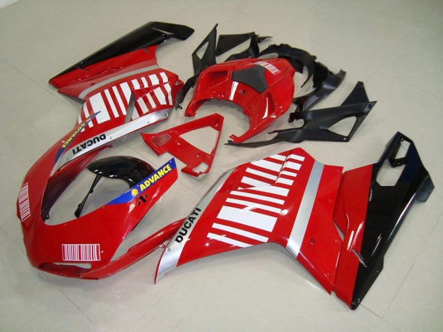 2007-2014 Red White Ducati 848 1098 1198 Motorcylce Fairings Canada 2007-2014 Red White Ducati 848 1098 1198 Motorcylce Fairings Canada