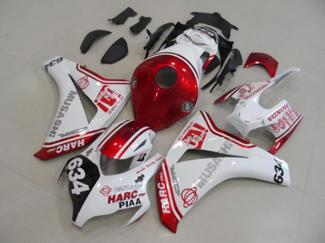 2008-2011 White Red HARC Pro PIAA 634 Honda CBR1000RR Motor Fairings Canada 2008-2011 White Red HARC Pro PIAA 634 Honda CBR1000RR Motor Fairings Canada