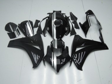 2008-2011 Glossy Black with Silver Stripe Honda CBR1000RR Motorcycle Fairing Kit Canada