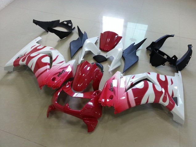 2008-2012 Pink Red Flame Kawasaki ZX250R Motorcycle Replacement Fairings Canada 2008-2012 Pink Red Flame Kawasaki ZX250R Motorcycle Replacement Fairings Canada