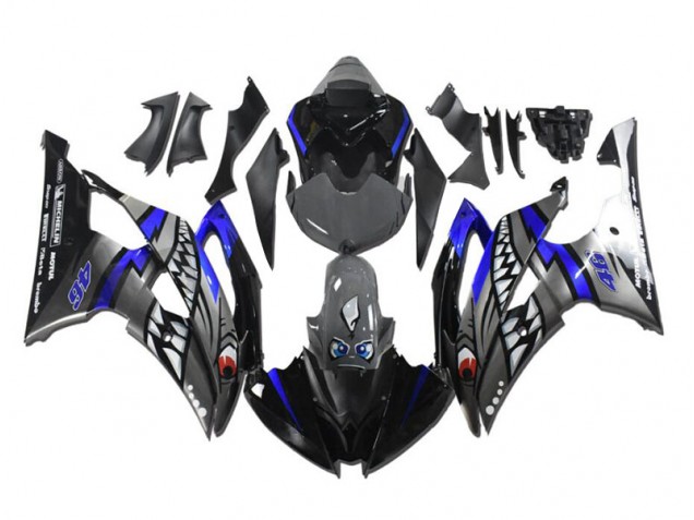 2008-2016 Grey Blue Shark Yamaha YZF R6 Motorcycle Fairing Kit Canada 2008-2016 Grey Blue Shark Yamaha YZF R6 Motorcycle Fairing Kit Canada
