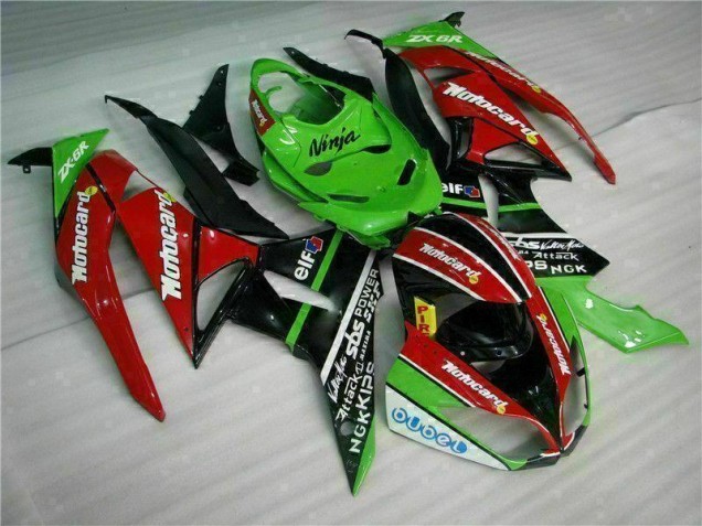 2009-2012 Black Red Green Motorcard Kawasaki ZX6R Motor Fairings Canada 2009-2012 Black Red Green Motorcard Kawasaki ZX6R Motor Fairings Canada
