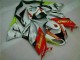2009-2012 White Red H. Energy Kawasaki ZX6R Motorcycle Fairings Kit Canada