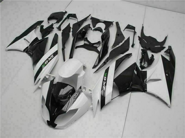 2009-2012 Black White Kawasaki ZX6R Motorcycle Fairings Canada 2009-2012 Black White Kawasaki ZX6R Motorcycle Fairings Canada